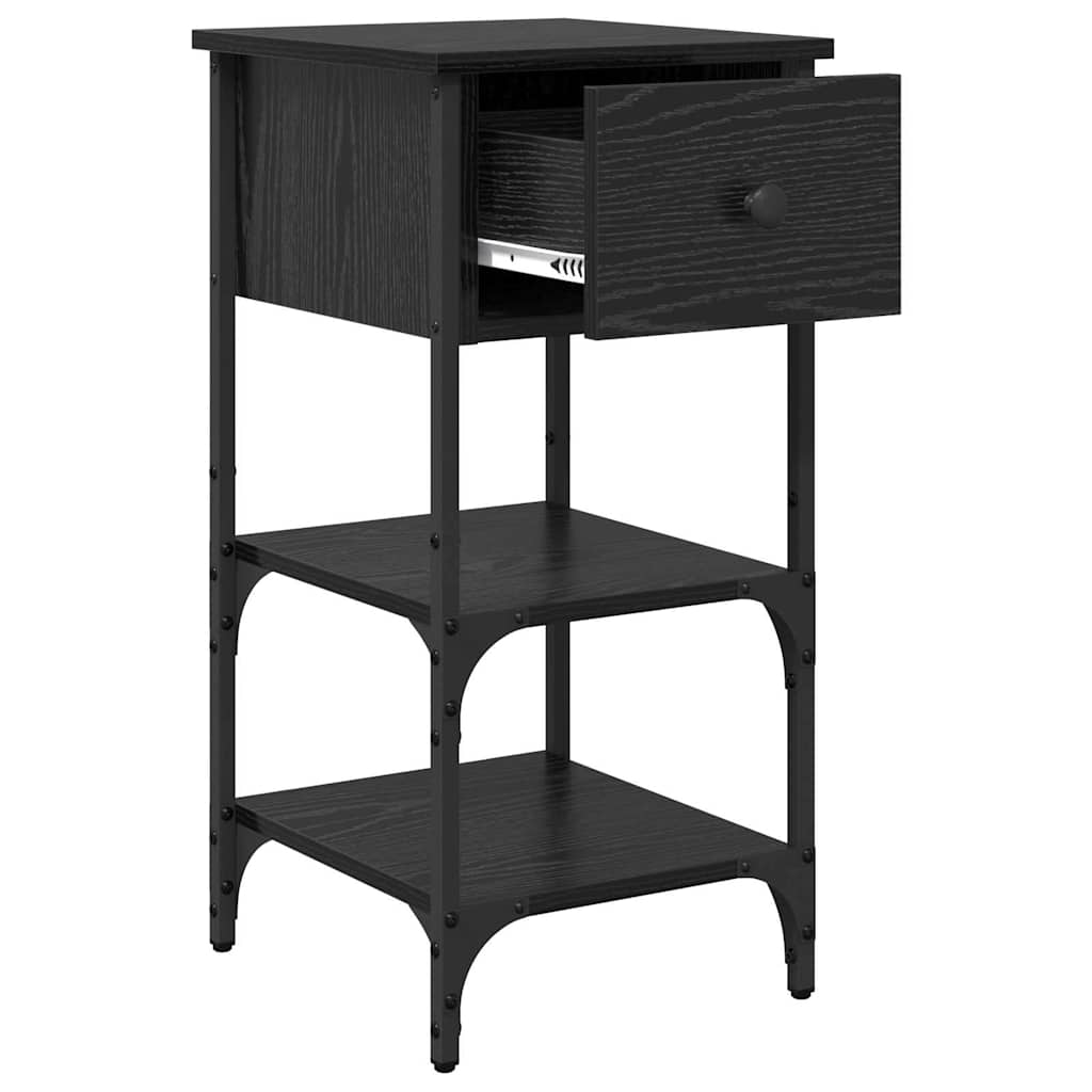 Armadio da Notte 2 pcs Rovere Nero 33.5 x 36 x 70 cm | homemem39