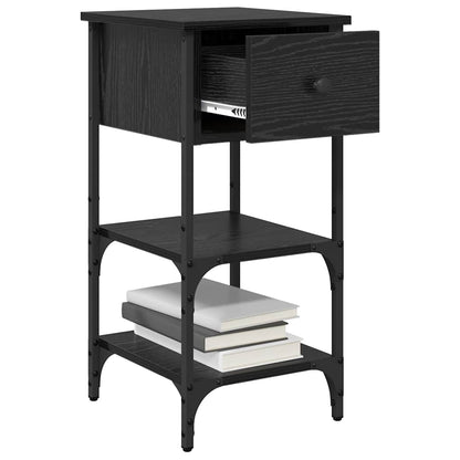 Armadio da Notte 2 pcs Rovere Nero 33.5 x 36 x 70 cm | homemem39