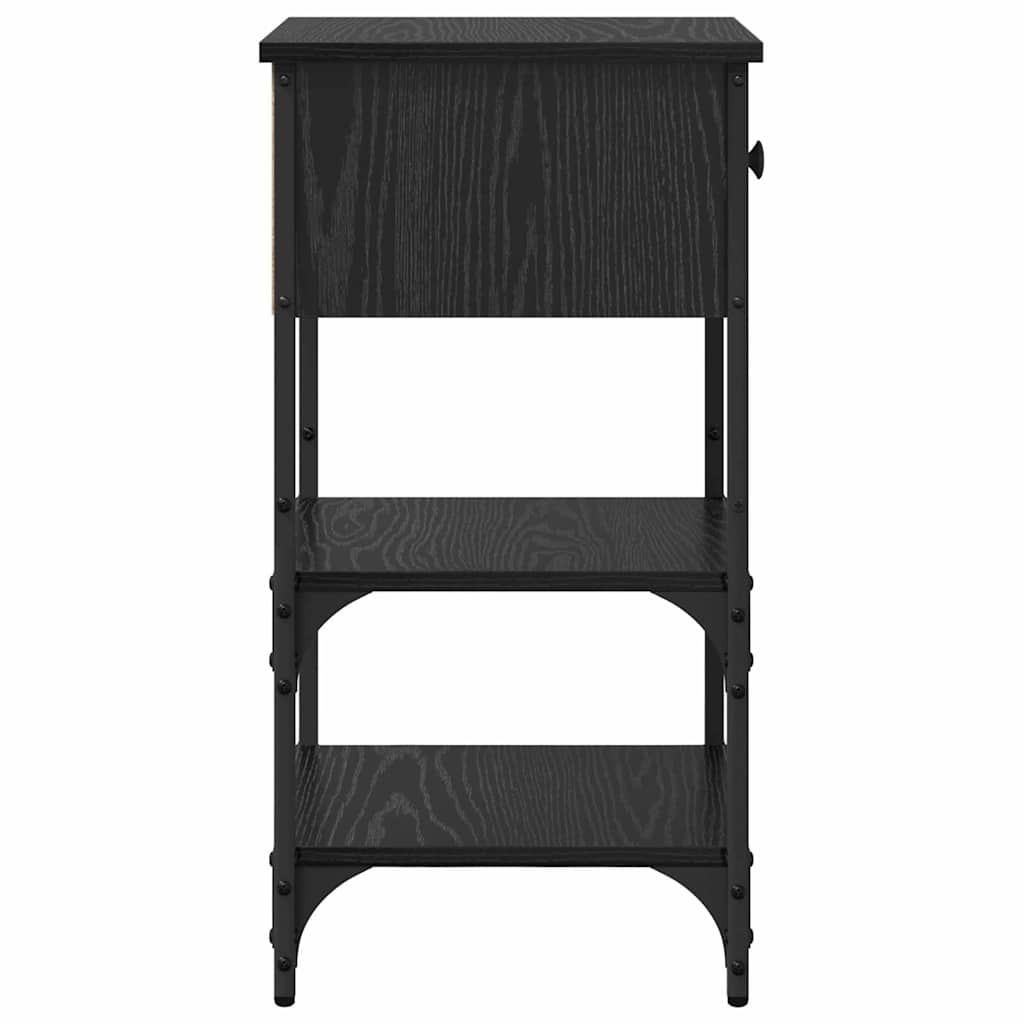 Armadio da Notte 2 pcs Rovere Nero 33.5 x 36 x 70 cm | homemem39