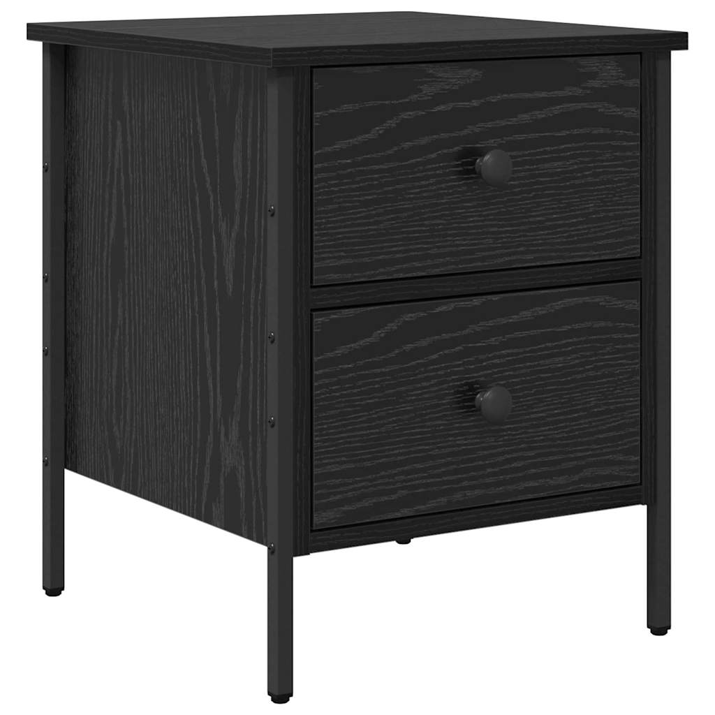 Comodino con cassetto Rovere nero 40 x 42 x 50 cm