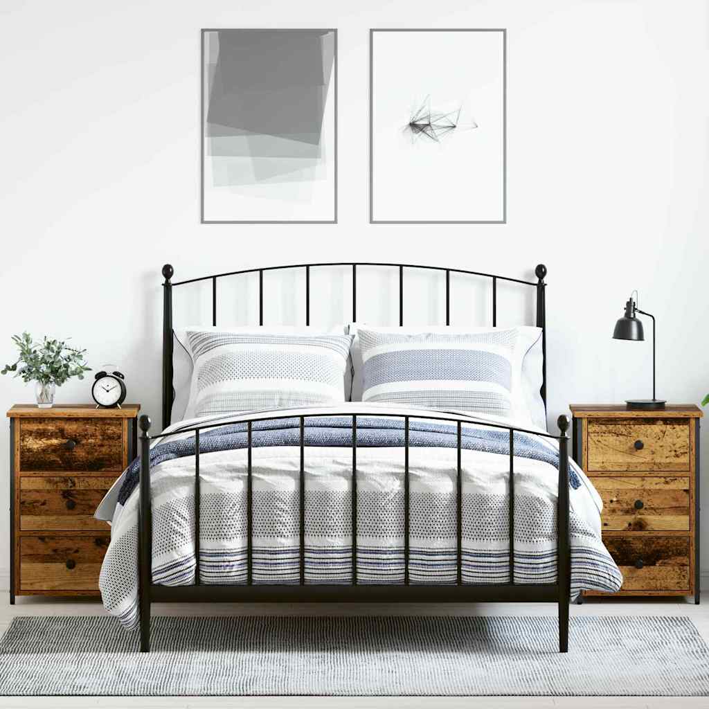 Armadio da Notte con cassetto 2 pcs Legno vecchio