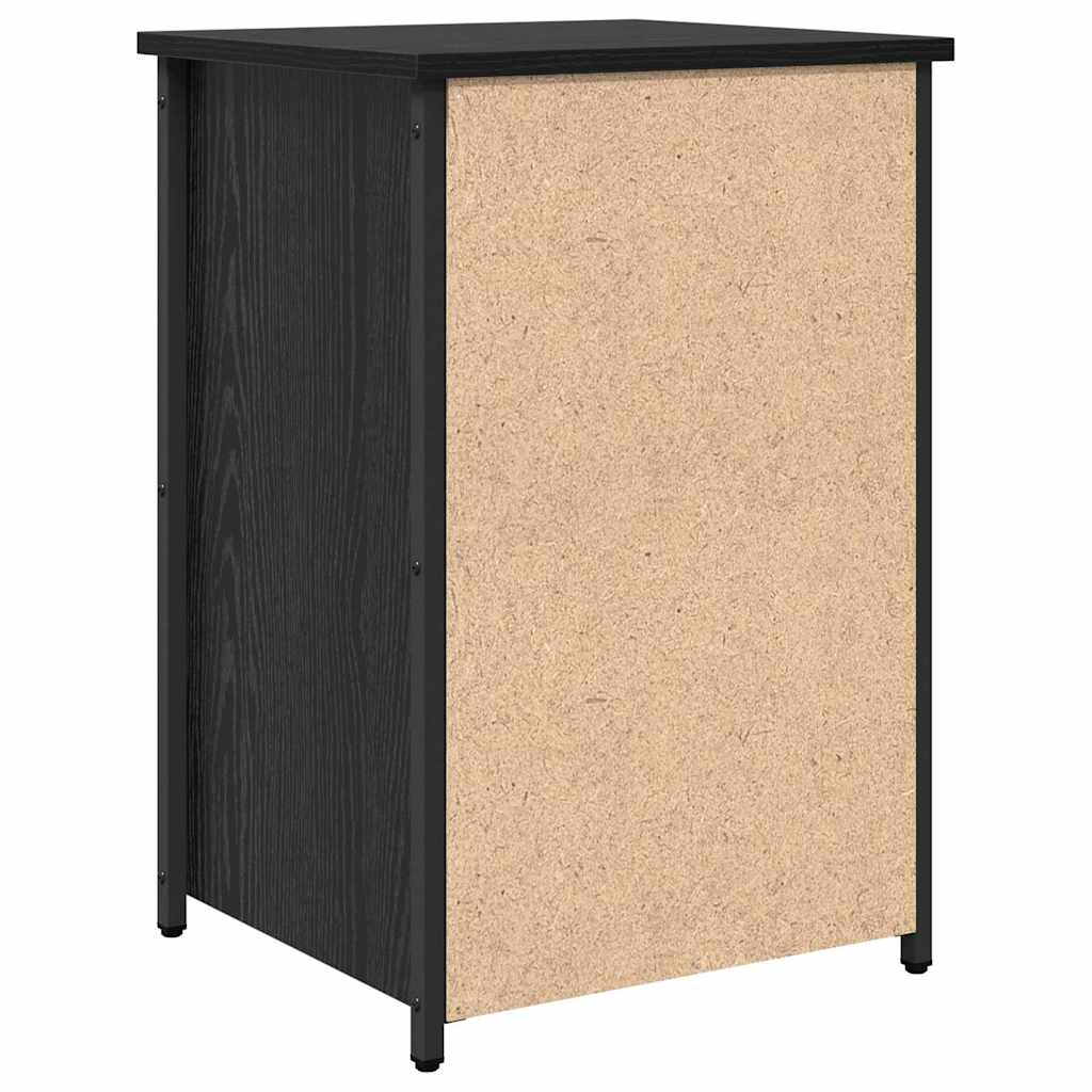 Mobile da Comodino con cassetto Rovere nero 40 x 36 x 60 cm