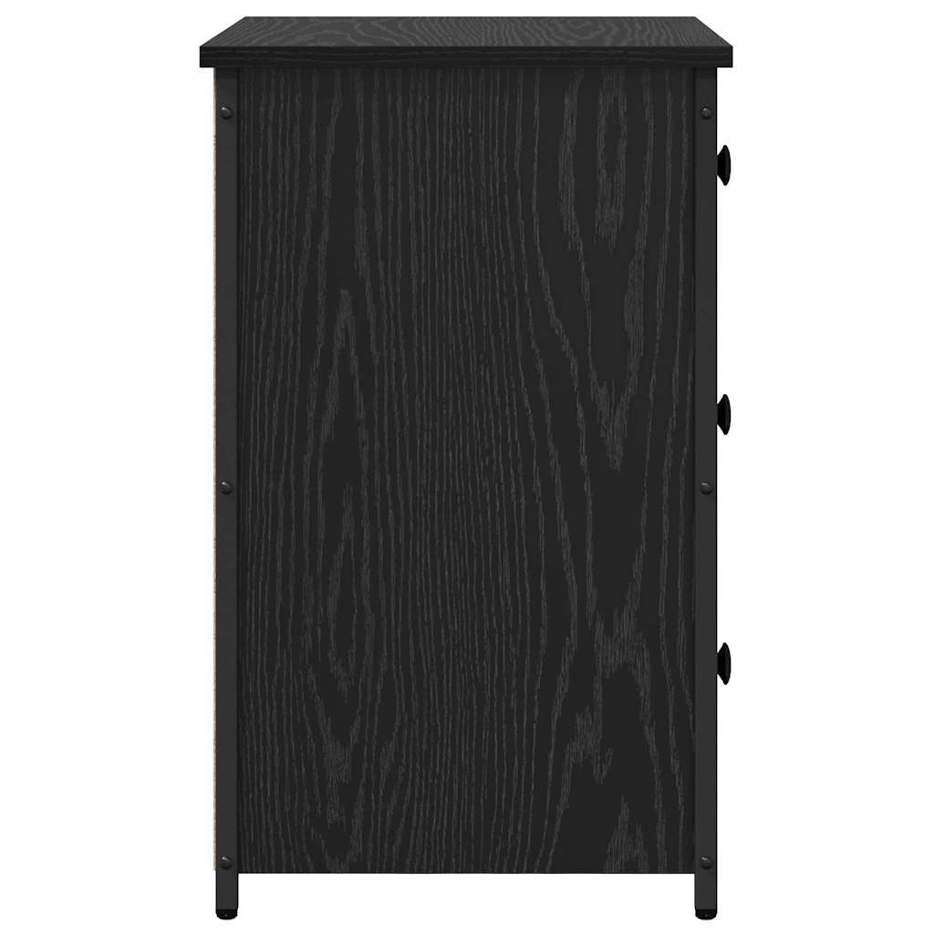 Mobile da Comodino con cassetto Rovere nero 40 x 36 x 60 cm