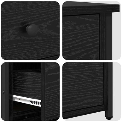 Armadio da Notte con cassetto 2 pcs Rovere nero