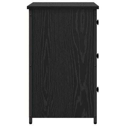 Armadio da Notte con cassetto 2 pcs Rovere nero