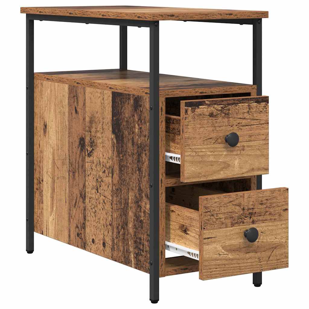 Armadio da Notte con cassetto Legno vecchio 30 x 60 x 60 cm