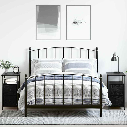 Armadio da Notte con cassetto 2 pcs Rovere nero 30 x 60 x 60 cm