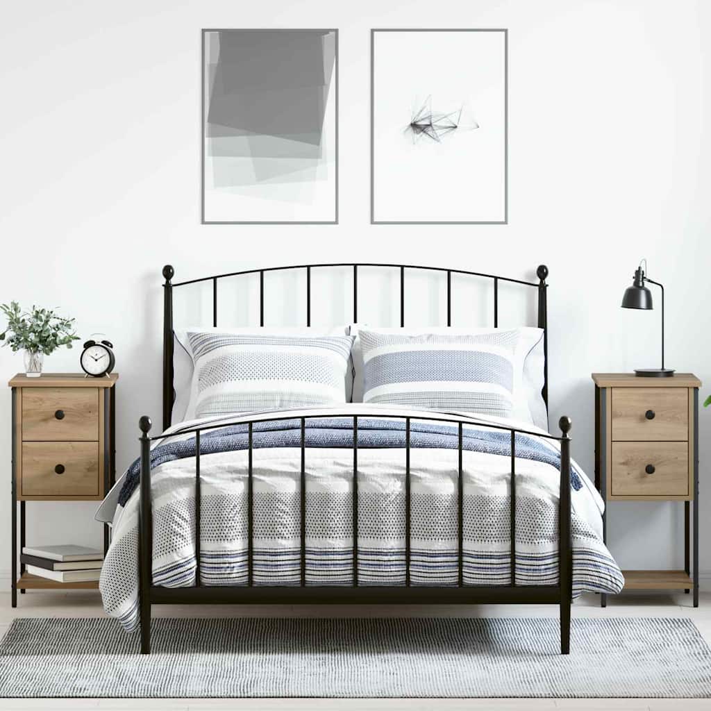 Armadio da Notte 2 pcs rovere artigianale 32 x 42 x 70 cm