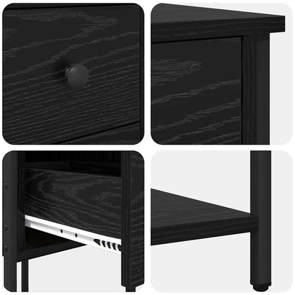 Armadio da Notte con cassetto 2 pcs Rovere nero 32 x 42 x 70 cm