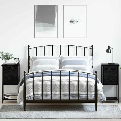 Armadio da Notte con cassetto 2 pcs Rovere nero 32 x 42 x 70 cm