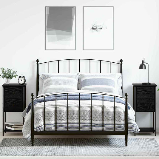 Armadio da Notte con cassetto 2 pcs Rovere nero 32 x 42 x 70 cm