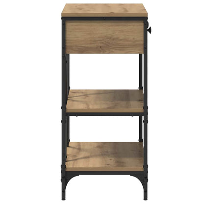 Tavolo consolle con cassetto con lo scaffale rovere artigianale