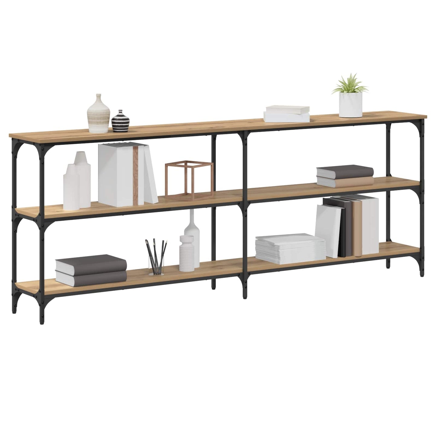 Tavolo consolle rovere artigianale 200 x 29 x 75 cm