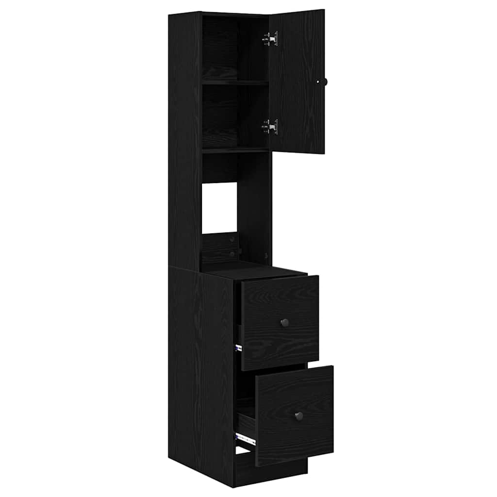 Credenza da cucina con cassetto Rovere Nero 32 x 50 x 180 cm | homemem39