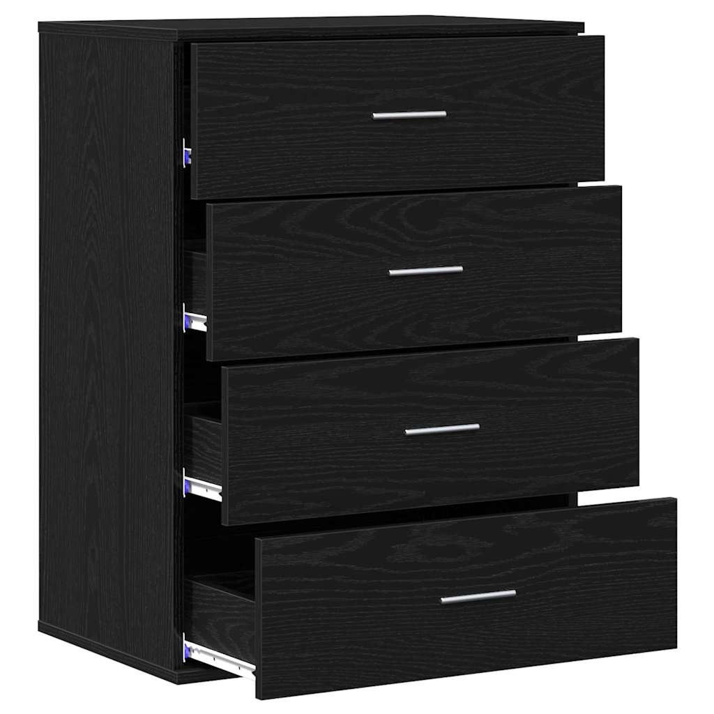 Credenza Rovere nero 60 x 39 x 80 cm Legno multistrato