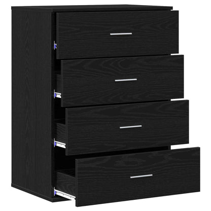Credenza Rovere Nero 60 x 39 x 80 cm Legno multistrato