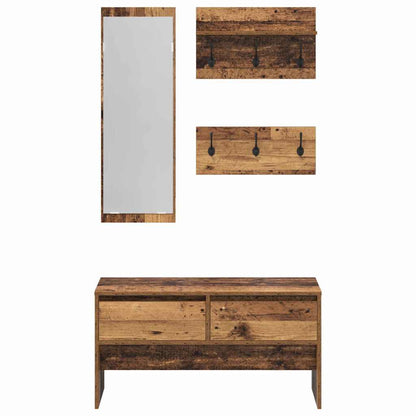 Set mobili da ingresso 4 pz Legno vecchio 90 x 31 x 46,5 cm