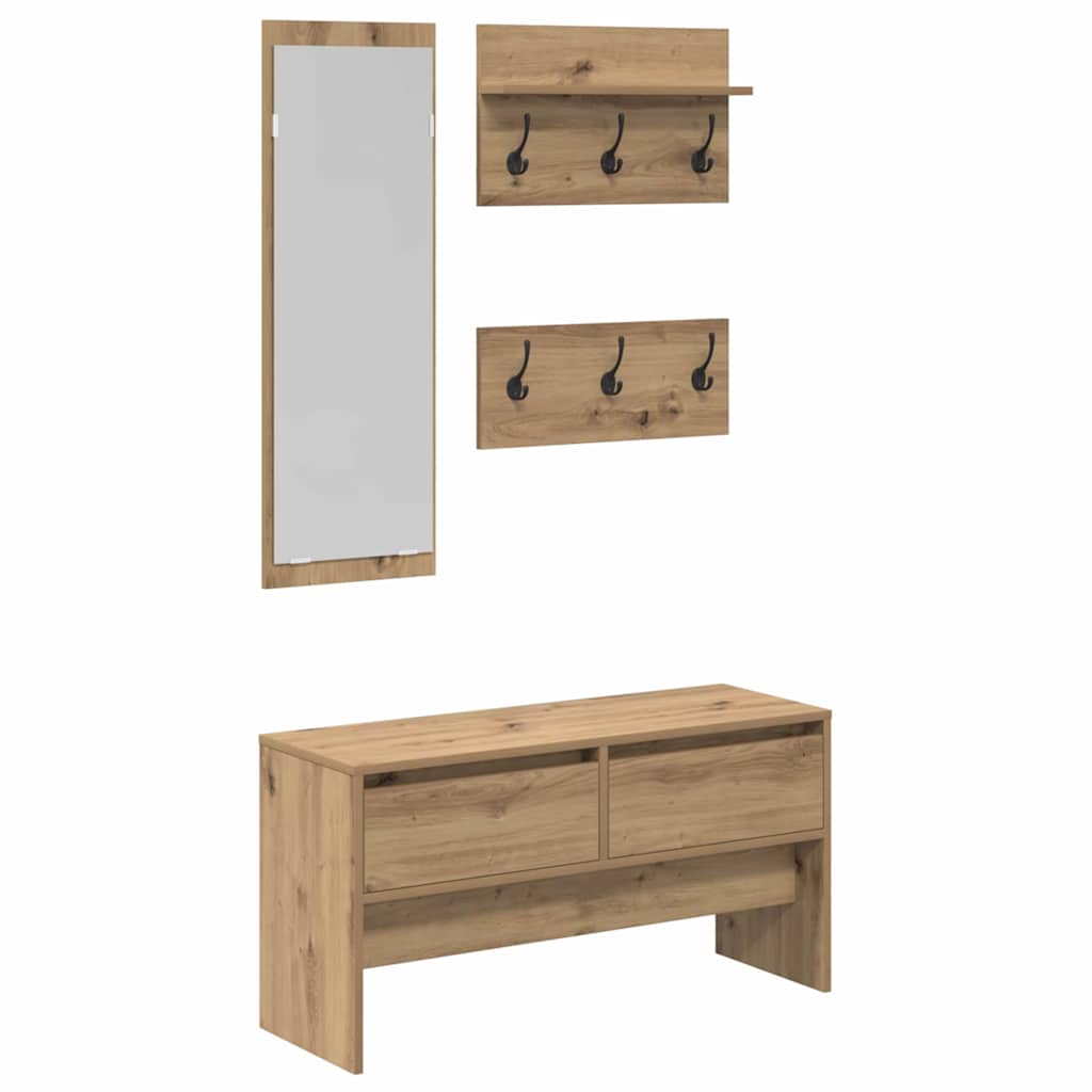 Set mobili da ingresso con cassetto 4 pcs Rovere Artigianale | homemem39