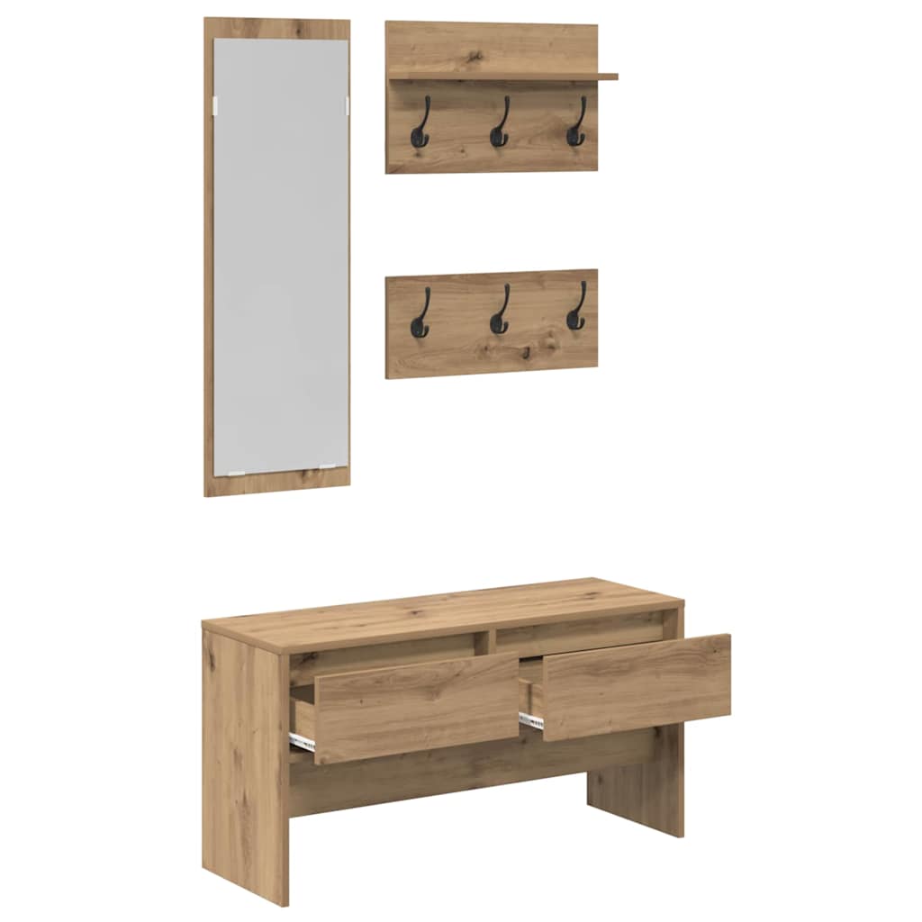 Set mobili da ingresso con cassetto 4 pcs Rovere Artigianale | homemem39
