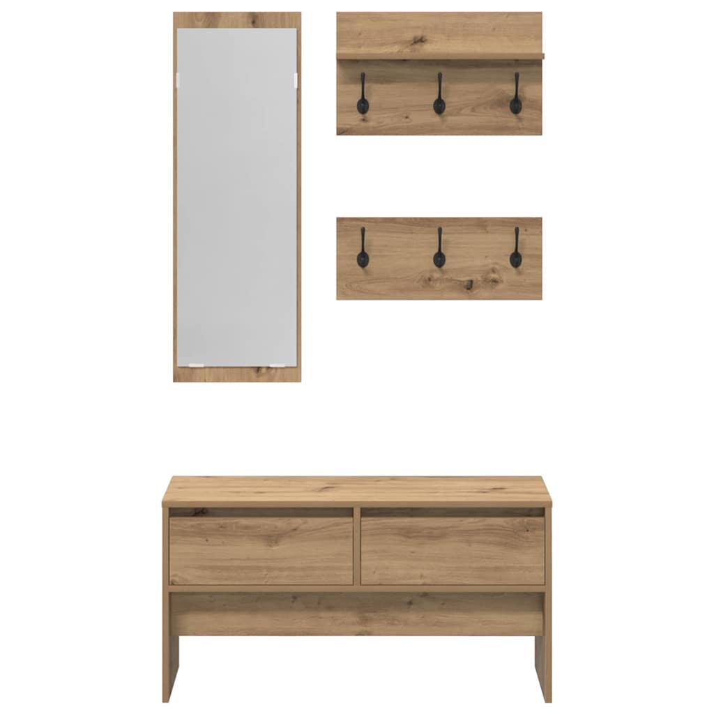 Set mobili da ingresso 4 pz Rovere Artigianale