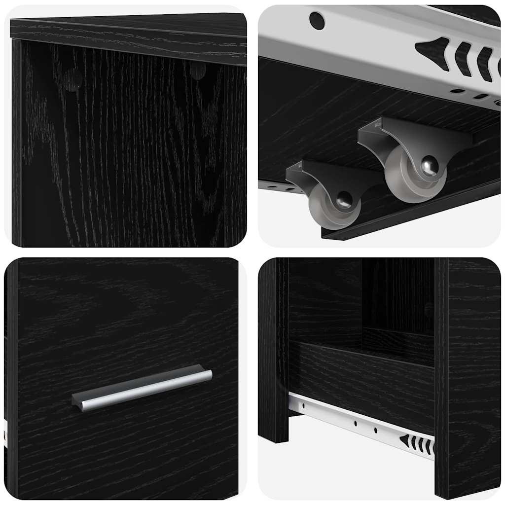 Set di mobili per il bagno 22 x 41 x 135 cm Rovere Nero | homemem39