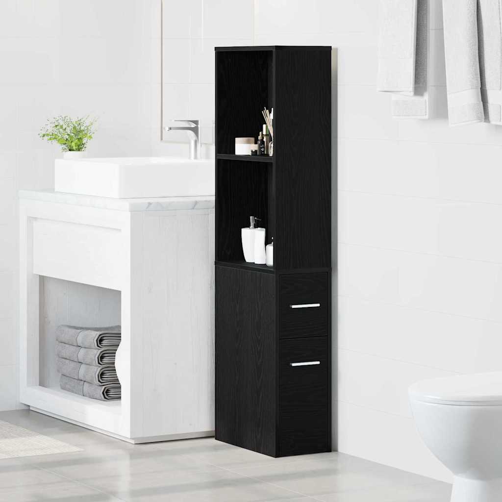Set di mobili per il bagno 22 x 41 x 135 cm Rovere Nero | homemem39