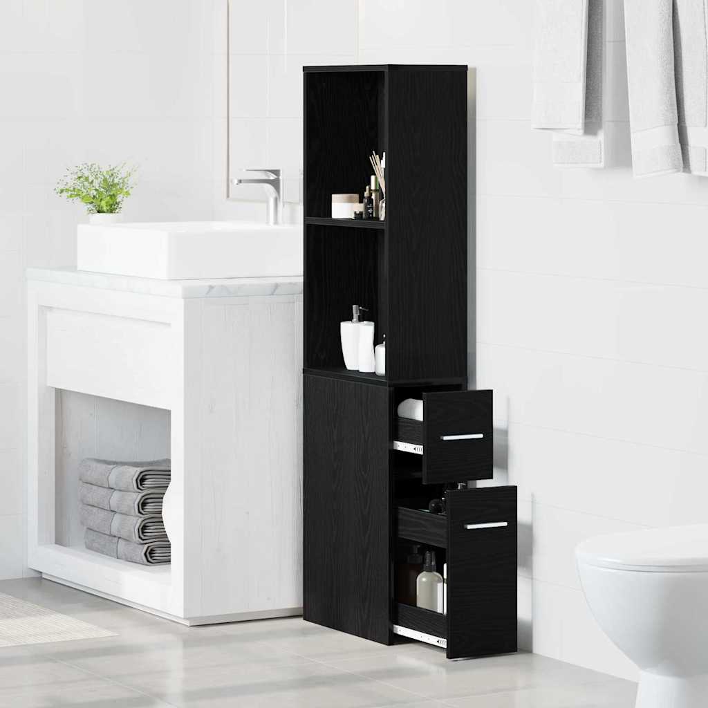 Set di mobili per il bagno 22 x 41 x 135 cm Rovere Nero | homemem39