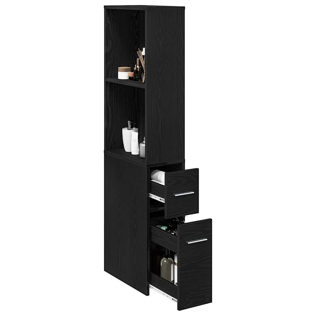 Set di mobili per il bagno 22 x 41 x 135 cm Rovere Nero | homemem39