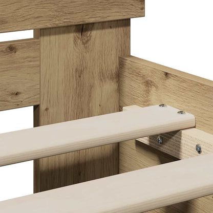 Struttura del letto con testiera Rovere artigianale 90 x 200 cm