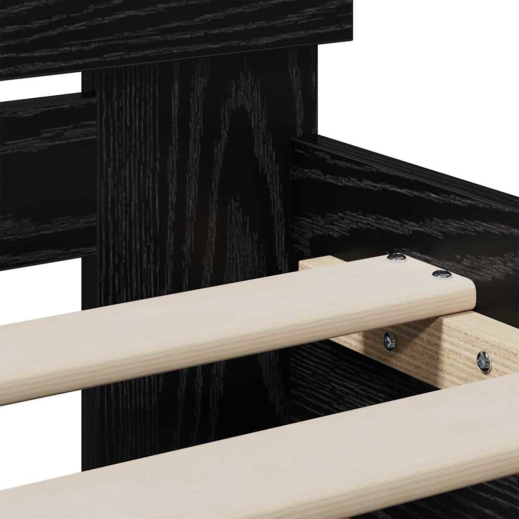 Struttura del letto Rovere Nero 90 x 200 cm Legno multistrato