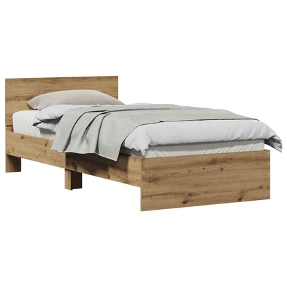 Struttura del letto con testiera Rovere artigianale 90 x 190 cm | homemem39