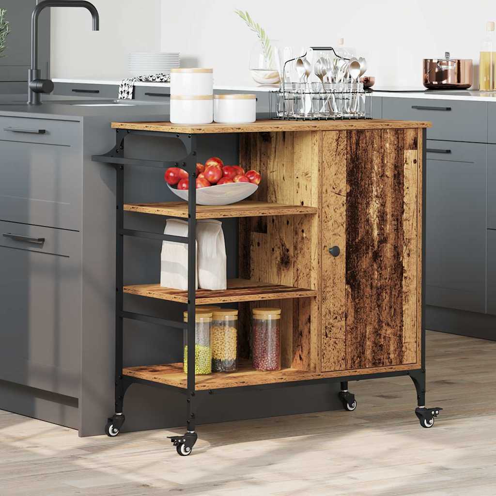 Carrello da Cucina Legno vecchio 87.5 x 38.5 x 84.5 cm