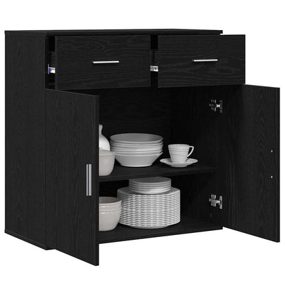 Credenza Rovere nero 79 x 38 x 80 cm Legno multistrato