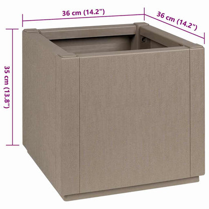 Vaso da giardino Grigio 36 x 36 x 35 cm Polipropilene