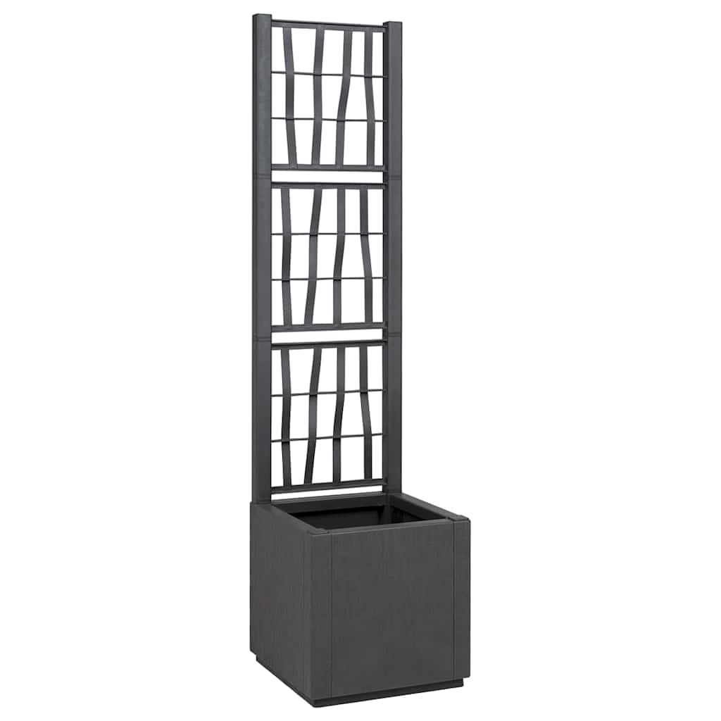 Vaso da giardino Antracite 36 x 36 x 140 cm Polipropilene - homemem39