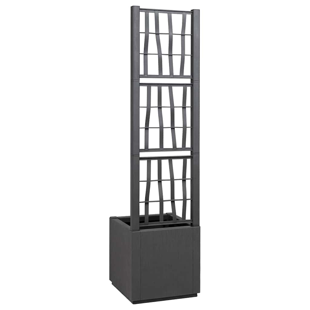 Vaso da giardino Antracite 36 x 36 x 140 cm Polipropilene - homemem39