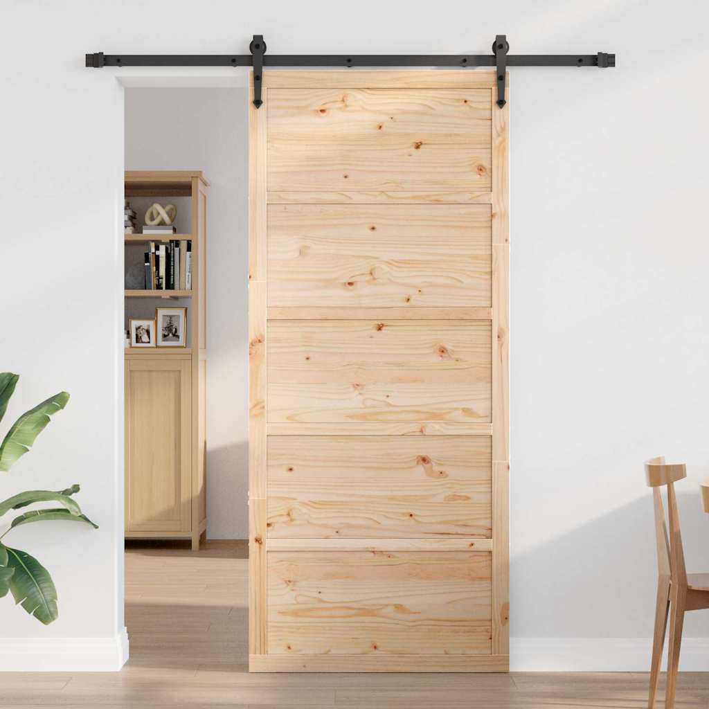 Porta a Fattoria Naturale 90 x 208 cm Legno massello di pino