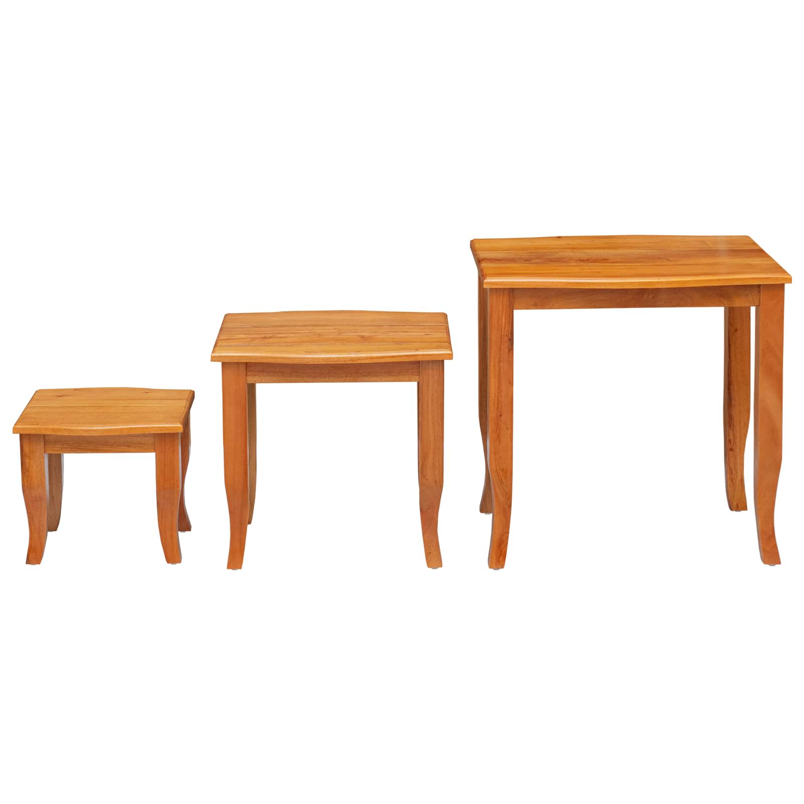 Tavolini Nesting 3 pcs Naturale Legno di Mogano Massello | homemem39