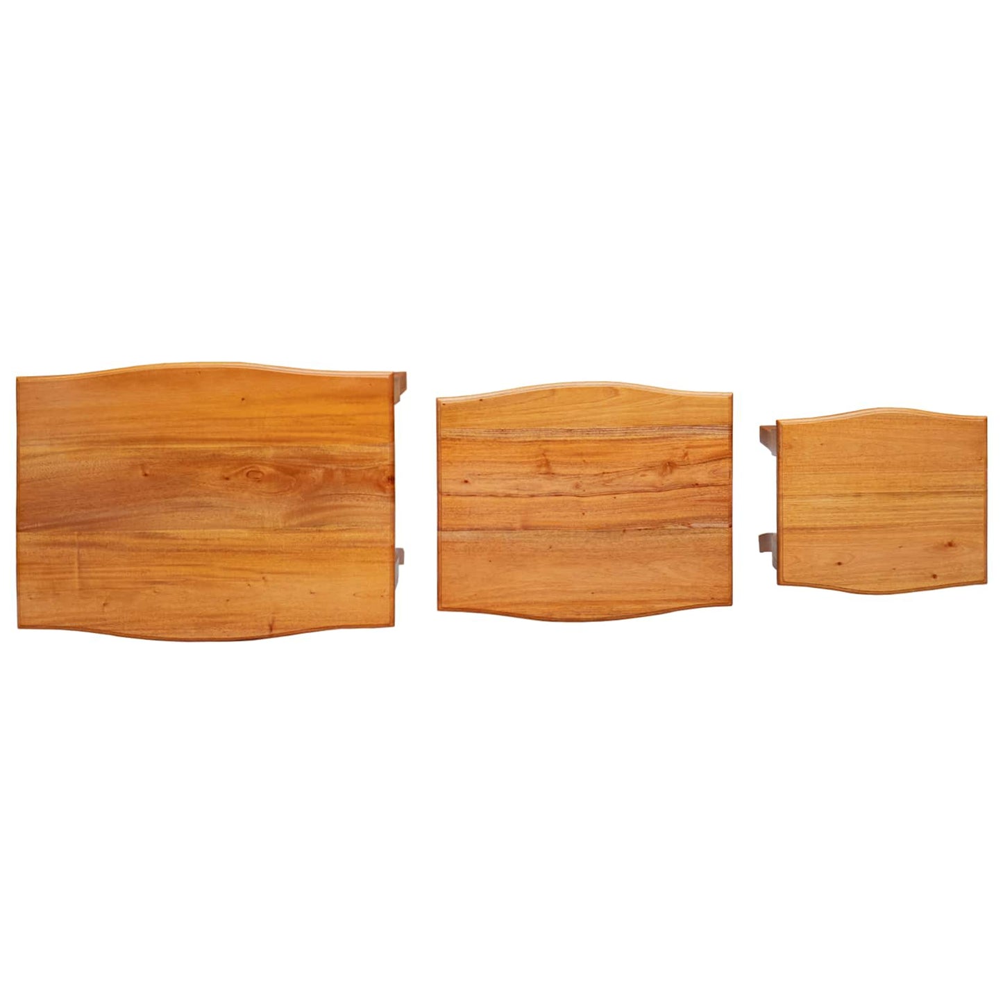 Tavolini Nesting 3 pcs Naturale Legno di Mogano Massello | homemem39