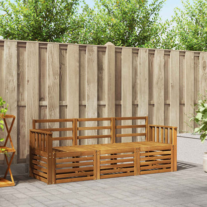 Set divani 3 pcs Naturale Legno di Acacia Massello | homemem39