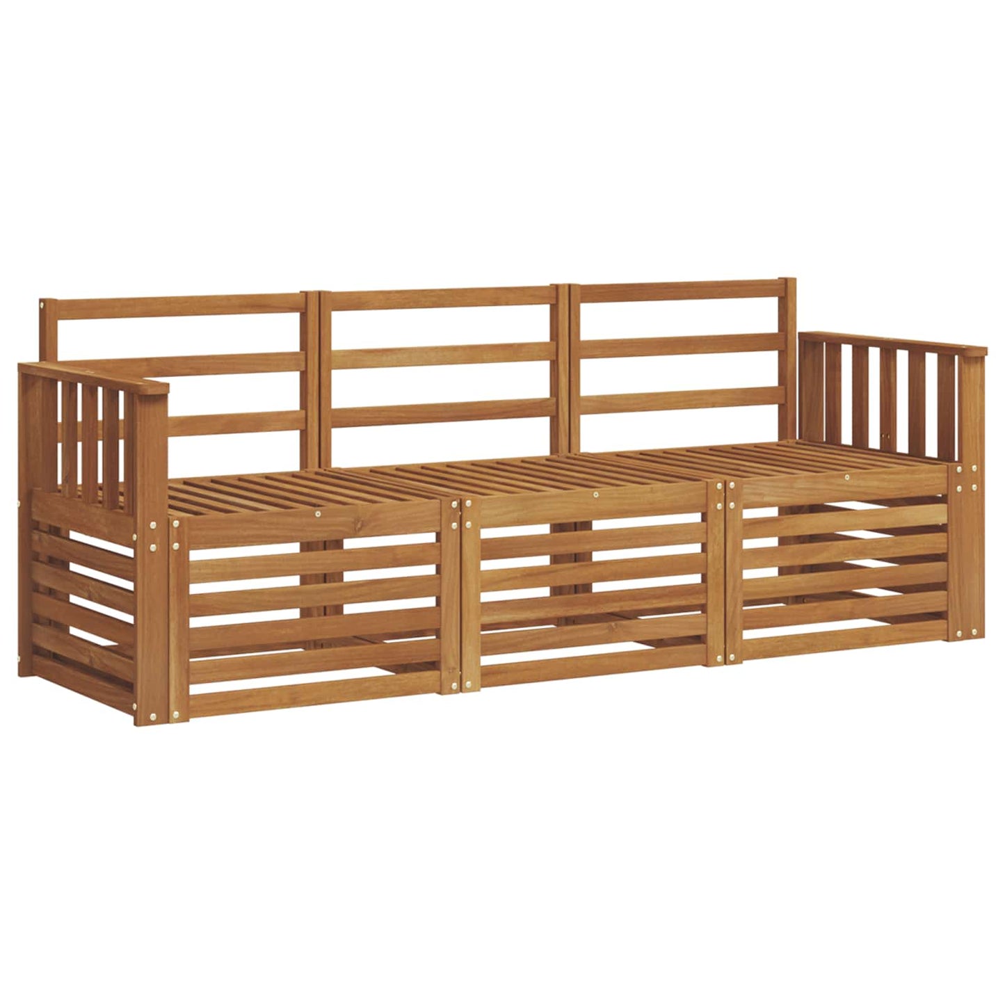 Set divani 3 pcs Naturale Legno di Acacia Massello | homemem39