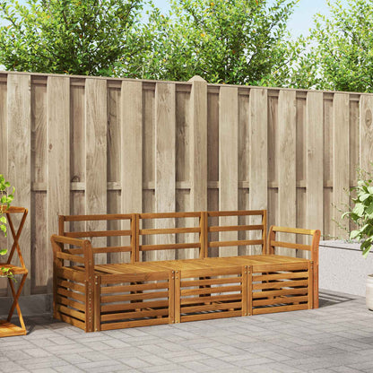 Set divani 3 pcs Naturale Legno di Acacia Massello | homemem39