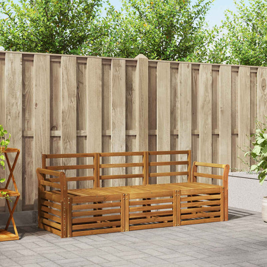 Set divani 3 pcs Naturale Legno di Acacia Massello | homemem39