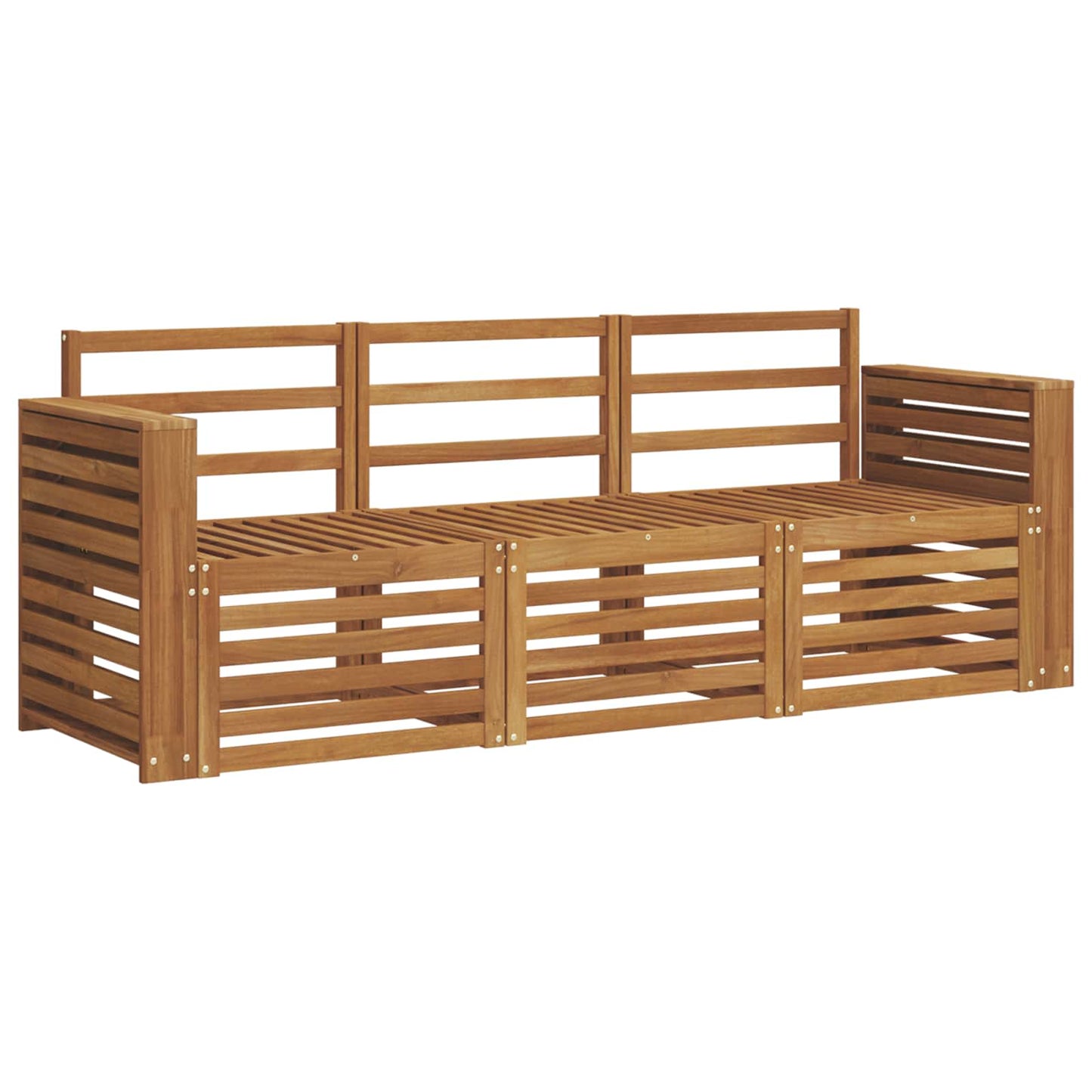 Set divani 3 pcs Naturale Legno di Acacia Massello