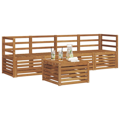 Set divani 5 pcs Naturale Legno di Acacia Massello | homemem39