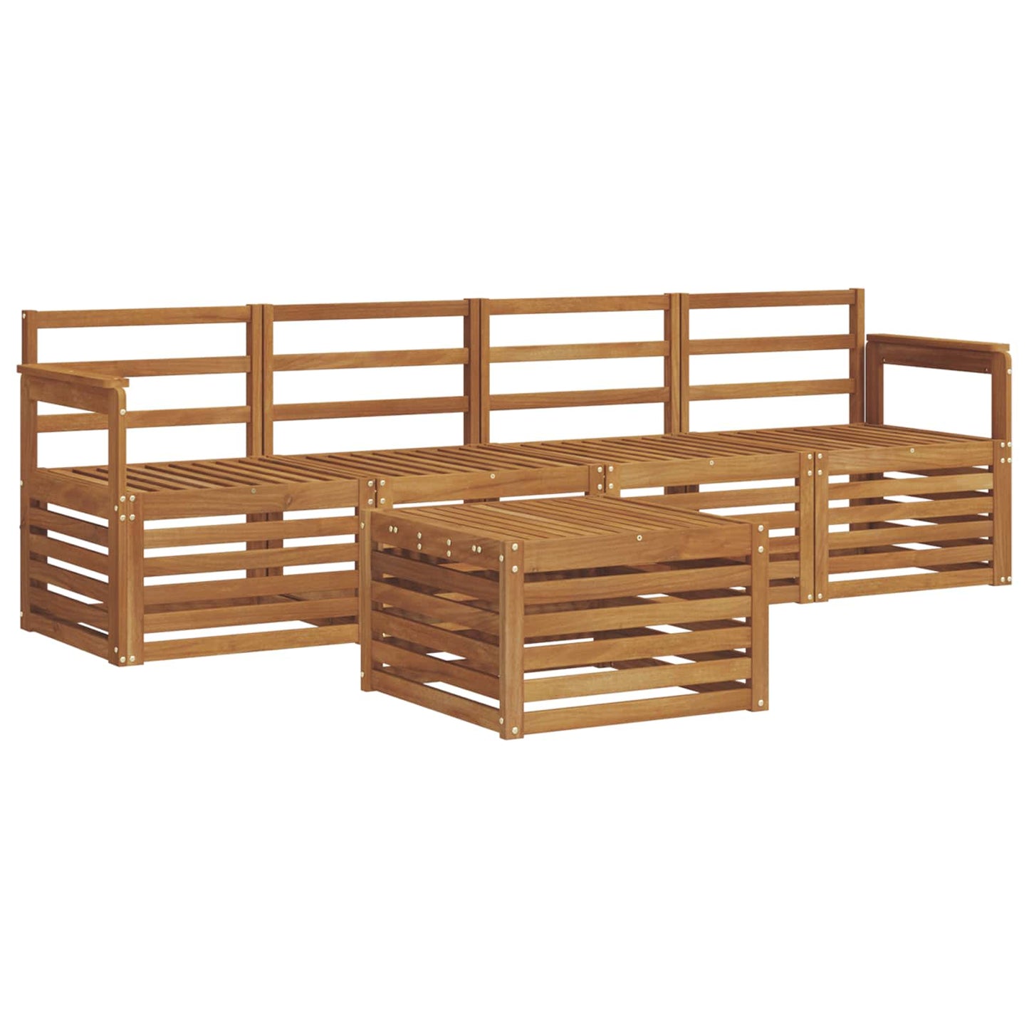 Set divani 5 pcs Naturale Legno di Acacia Massello | homemem39
