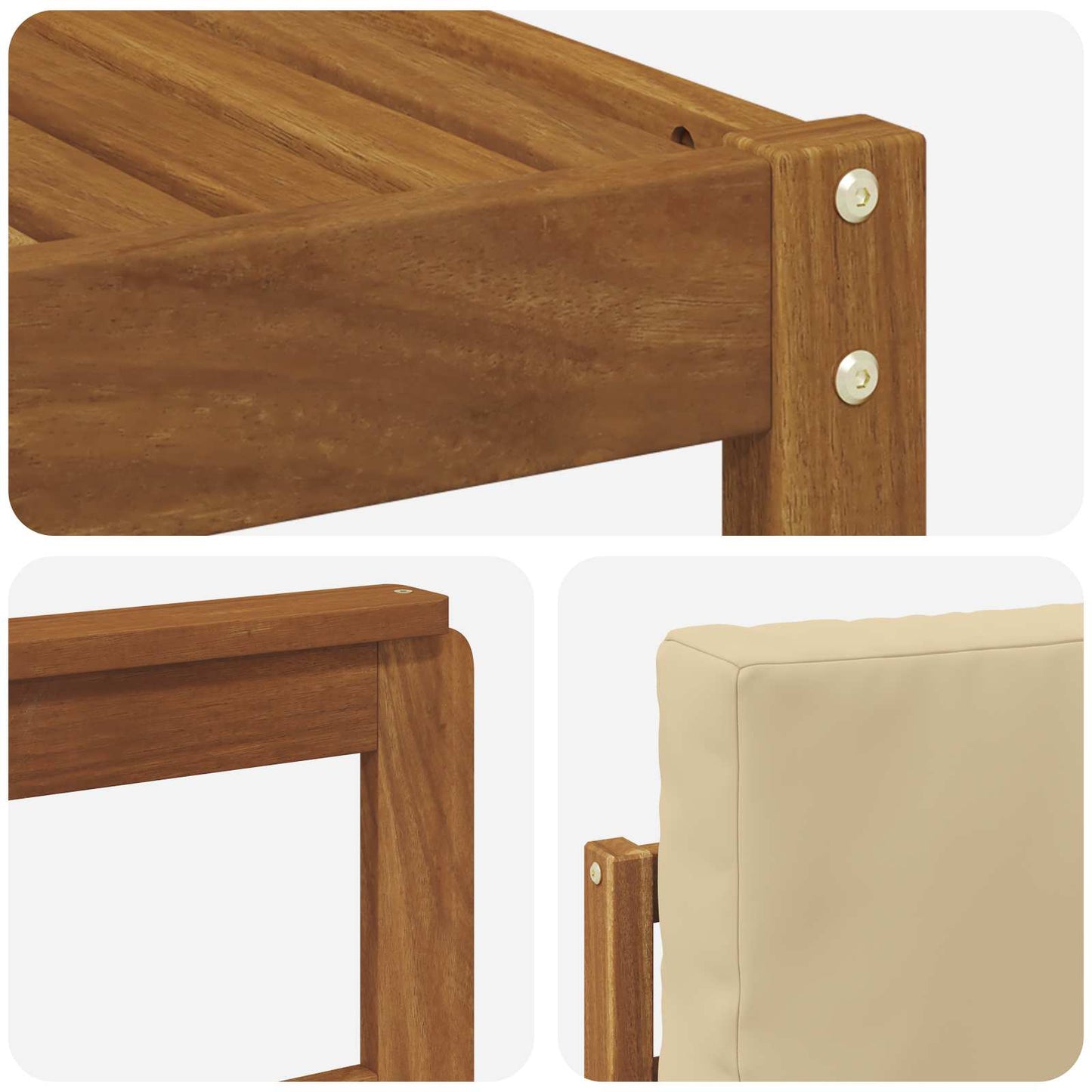 Set di divani da esterno con cuscino 5 pcs Naturale e Beige | homemem39