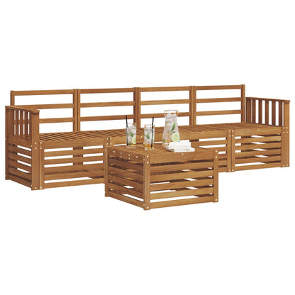Set divani 5 pcs Naturale Legno di Acacia Massello | homemem39