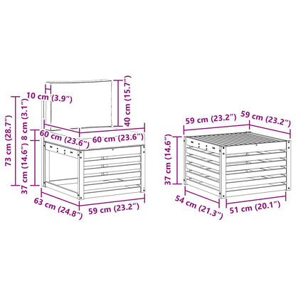 Set di divani da esterno con cuscino 5 pcs Naturale e Crema | homemem39