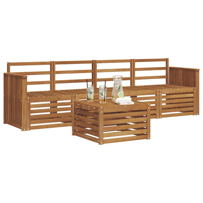 Set divani 5 pcs Naturale Legno di Acacia Massello | homemem39